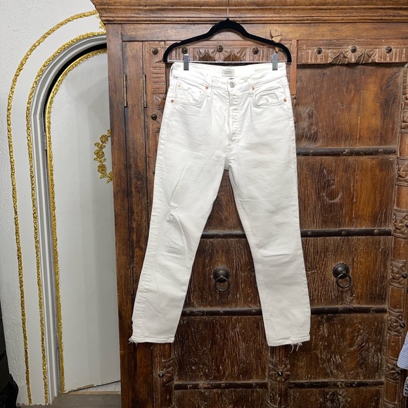 Citizens of Humanity NWT Jolene High Rise Straight Jeans in White Out Size 28 - Picture 3 of 13